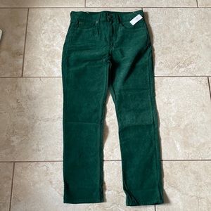 GAP Cigarette High Rise Green Corduroy Pants - 8